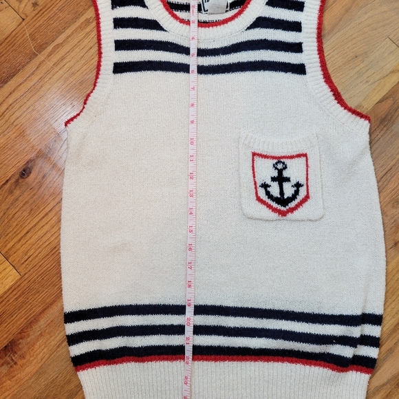 Keneth Too! Nautical Striped Sleeveless Sweater Size  L - Picture 13 of 14